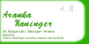 aranka maninger business card